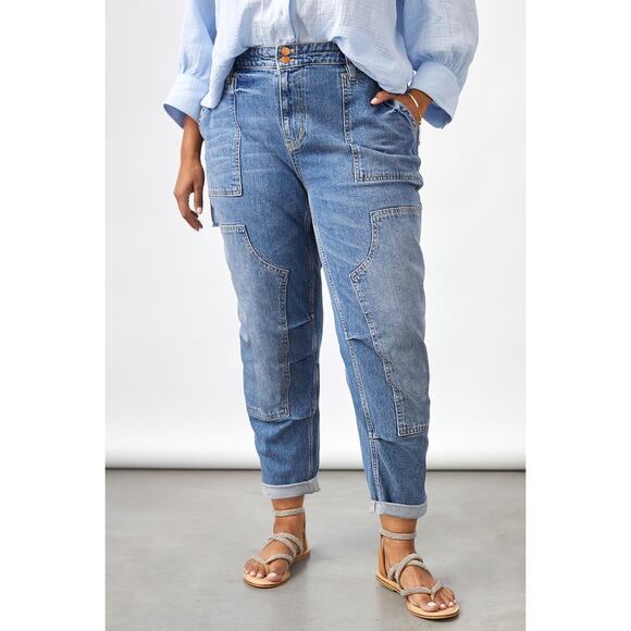 Anthropologie Pilcro The Wanderer Relaxed Jeans Plus Size 22W Blue Medium Wash - Picture 1 of 11